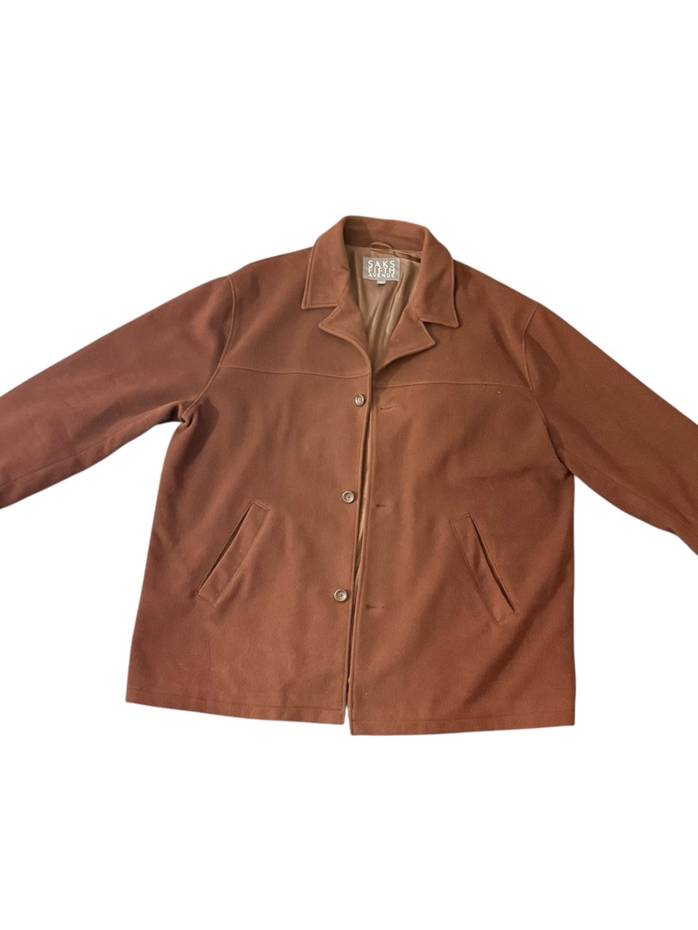 Saks Fifth Avenue Men's Rust Brown Wool-Blend Shirt Jacket